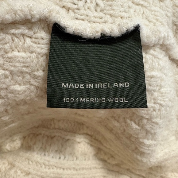 Aran Sweater Market Irish Wool Cable Knit Fisherman Sweater Cream M - Picture 4 of 7
